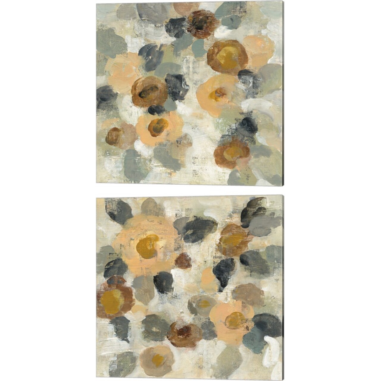 Neutral Floral by Silvia Vassileva 14" x 14" Canvas Wall Art (Set of 2)